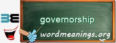 WordMeaning blackboard for governorship